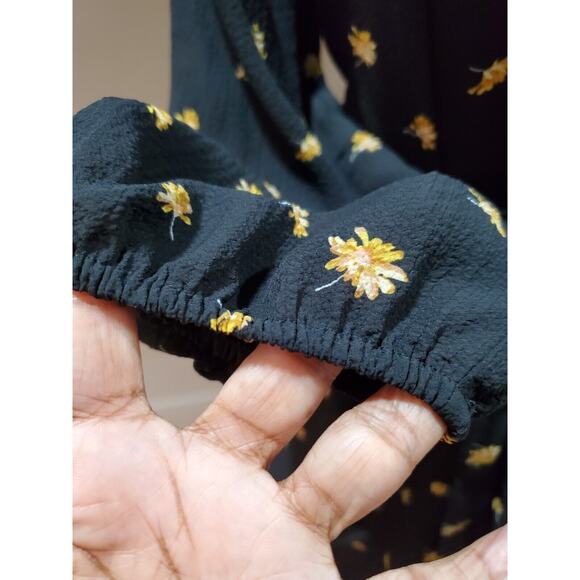 Madewell Women's Black Polyester Round Neck Long Sleeve Knee Length Dress Small - Picture 6 of 13